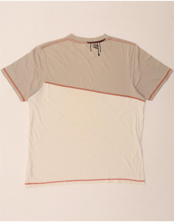 T-shirt grafica da uomo BILLABONG Top XL in cotone color block bianco