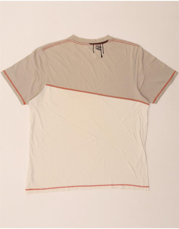 T-shirt grafica da uomo BILLABONG Top XL in cotone color block bianco