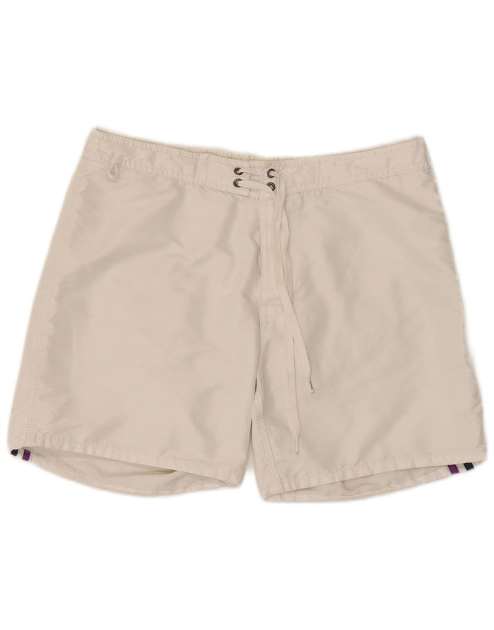 Pantaloncini da bagno da uomo Sundek grandi bianchi in poliestere