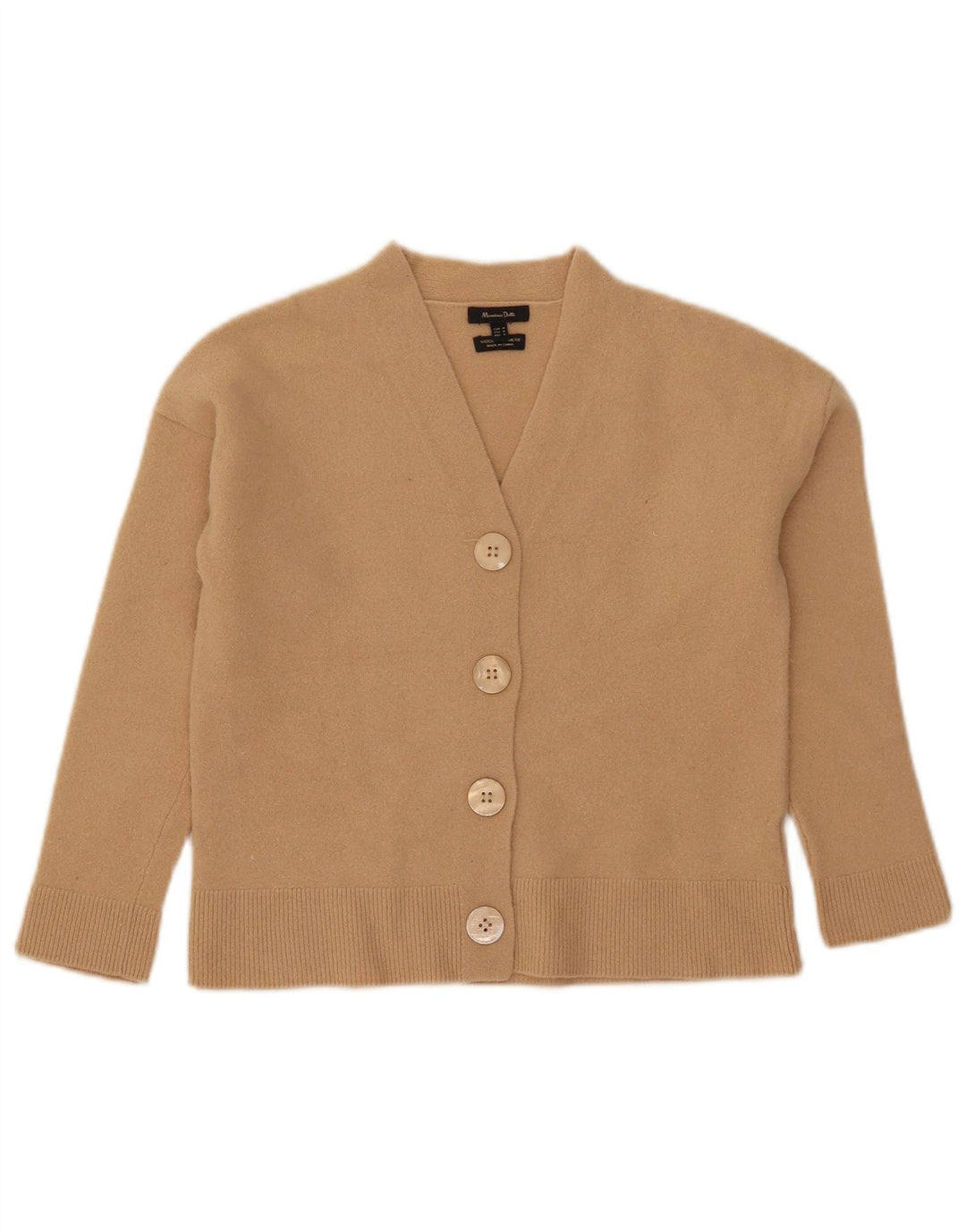 Massimo Dutti Maglione cardigan corto da donna UK 12 Lana beige medio