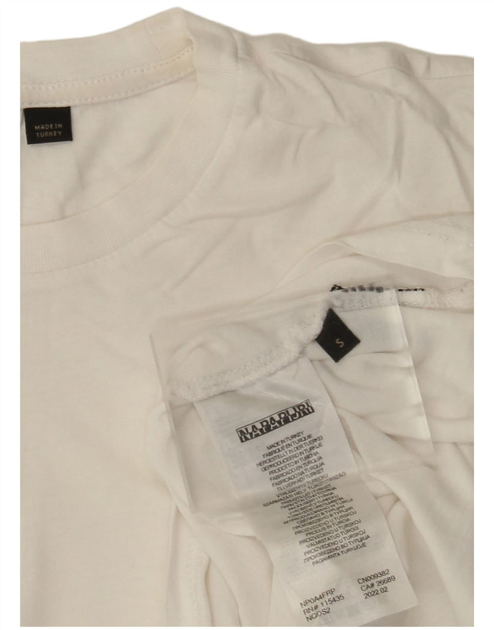 T-shirt da uomo Napapijri Top Small in cotone bianco