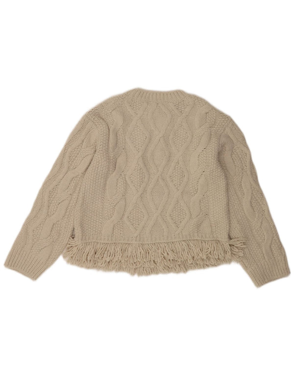 Maglione maglione oversize con scollo a barca da donna Marks & Spencer UK 10 piccolo Beige