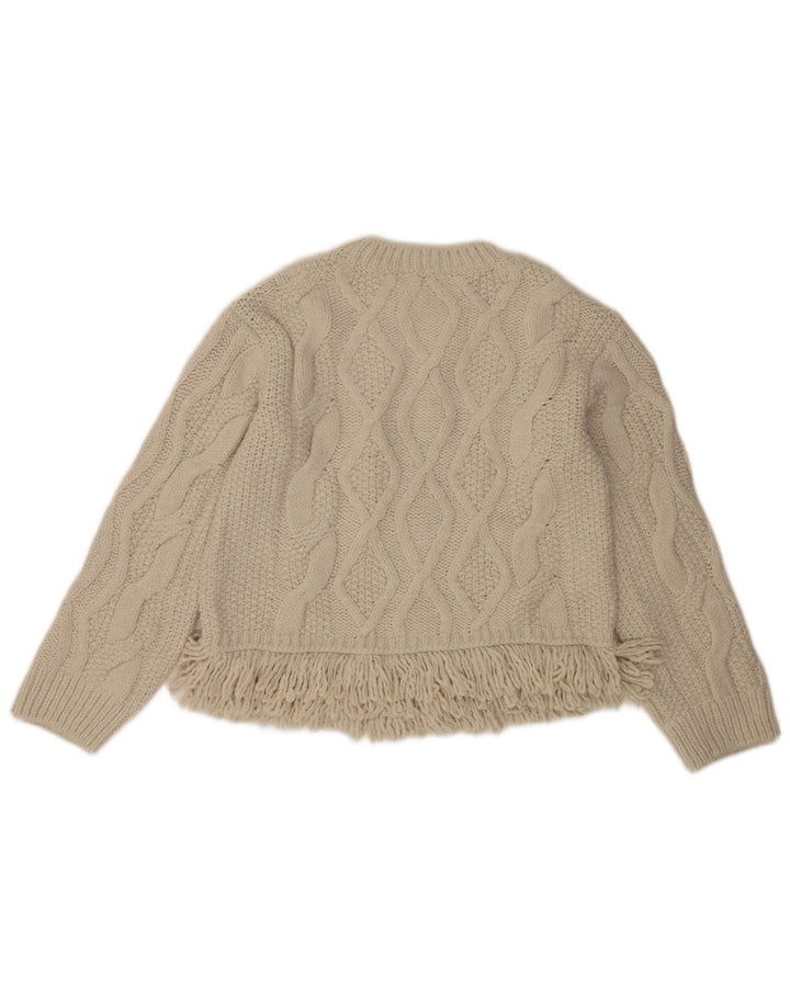 Maglione maglione oversize con scollo a barca da donna Marks & Spencer UK 10 piccolo Beige