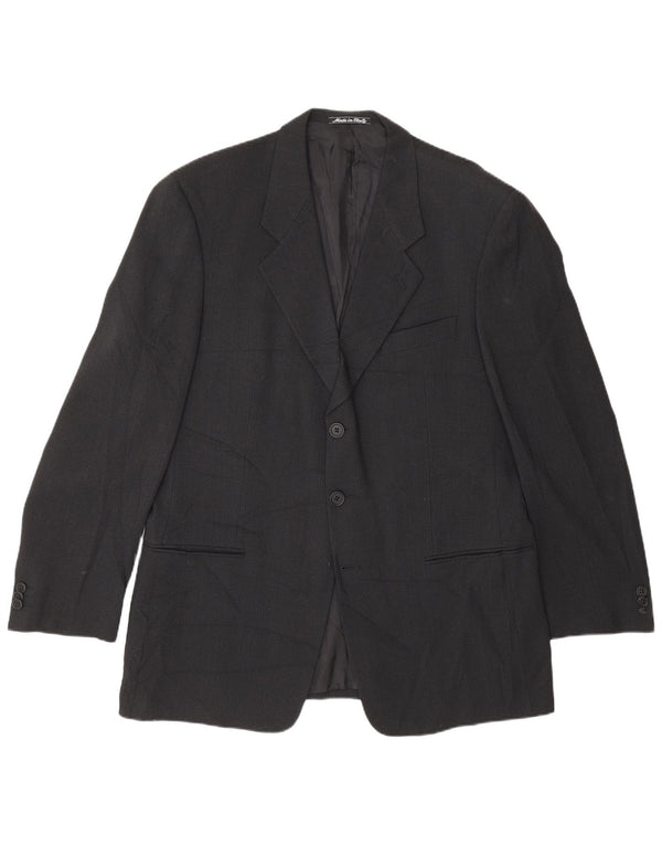 Giorgio Armani Giacca blazer a 2 bottoni da uomo IT 52 XL Gessato nero