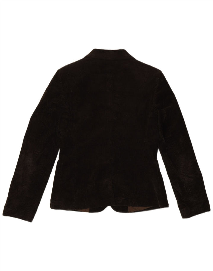 Giacca da donna in velluto a coste a 3 bottoni Benetton IT 42 in cotone marrone medio