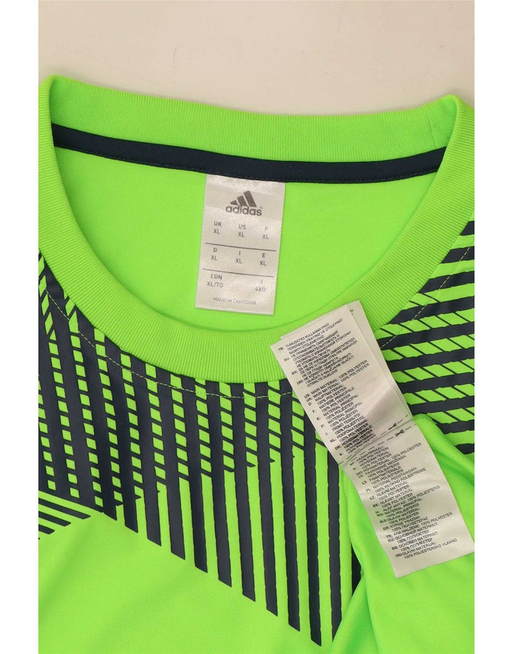 T-shirt da uomo Adidas Top XL verde geometrico in poliestere