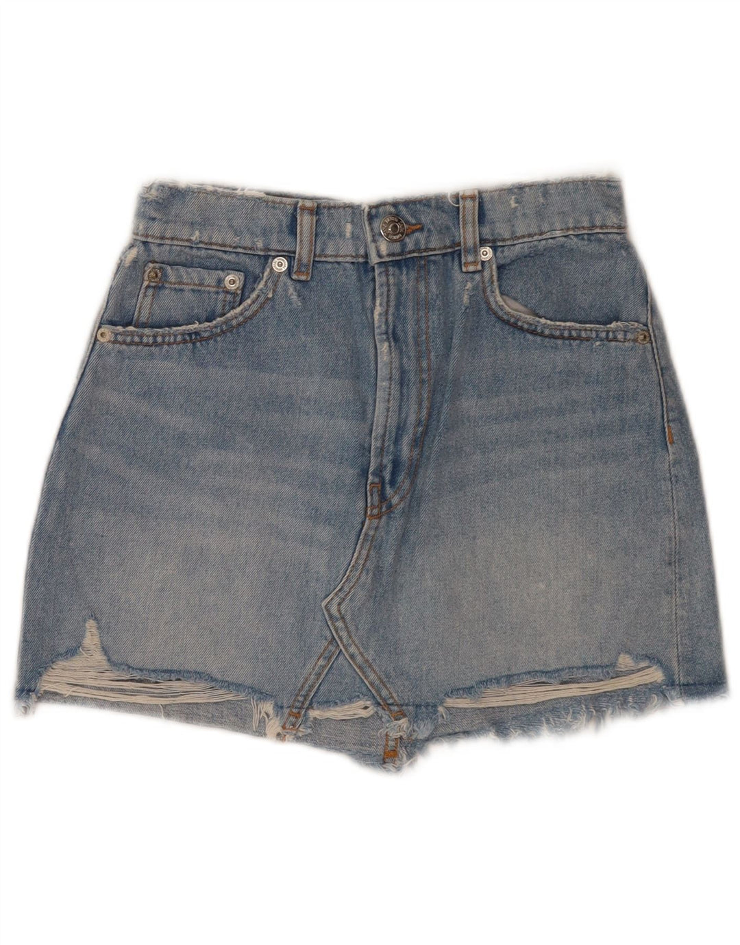 Pantaloncini di jeans invecchiati Zara da donna piccoli W26 blu