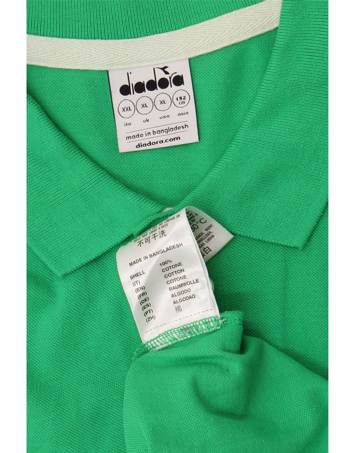 DIADORA Womens Polo Shirt XL Green Cotton Vintage Diadora and Second-Hand Diadora from Messina Hembry 