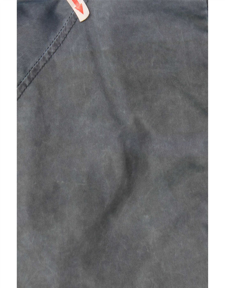 Giubbotto bomber con cappuccio vintage da uomo UK 42 XL blu navy in poliammide