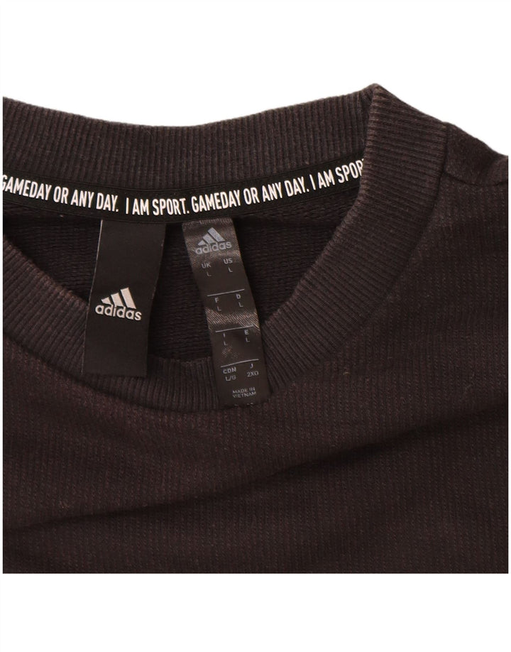 Felpa ADIDAS da uomo maglione grande in cotone nero
