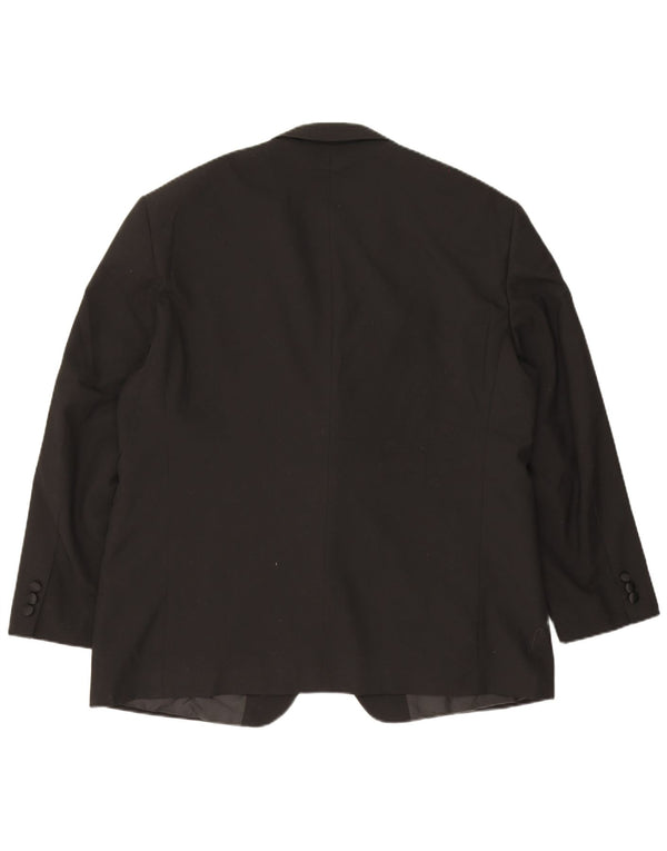 Giacca blazer a 2 bottoni Marks & Spencer da uomo UK 44 XL poliestere nero