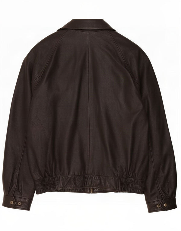Giacca in pelle da uomo London Fog UK 40 grande marrone