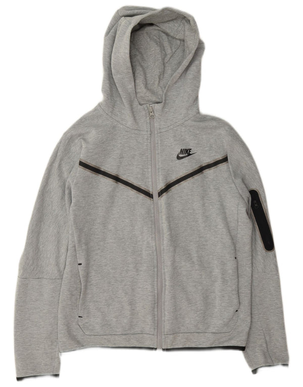 Felpa con cappuccio e zip Nike da bambino 13-14 anni XL in cotone chiazzato grigio