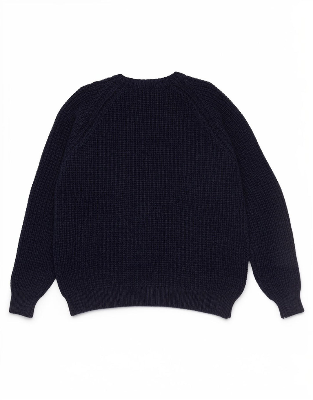 Aran Crafts Maglione da uomo girocollo in lana media blu navy