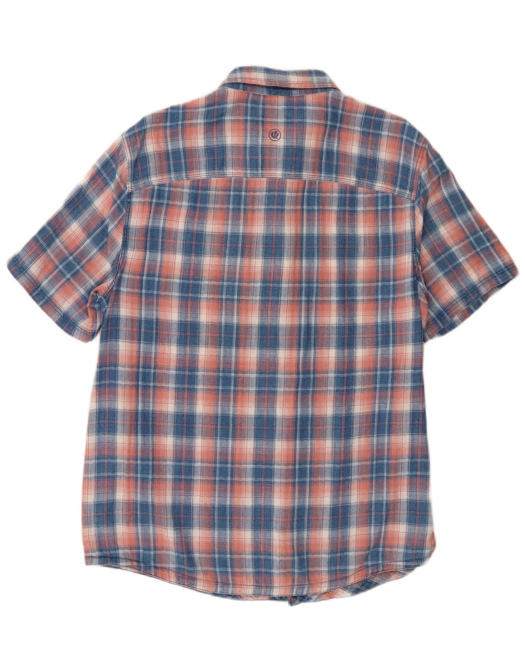 Fat Face Camicia da uomo in flanella a maniche corte, vestibilità regolare, grande motivo a quadri blu