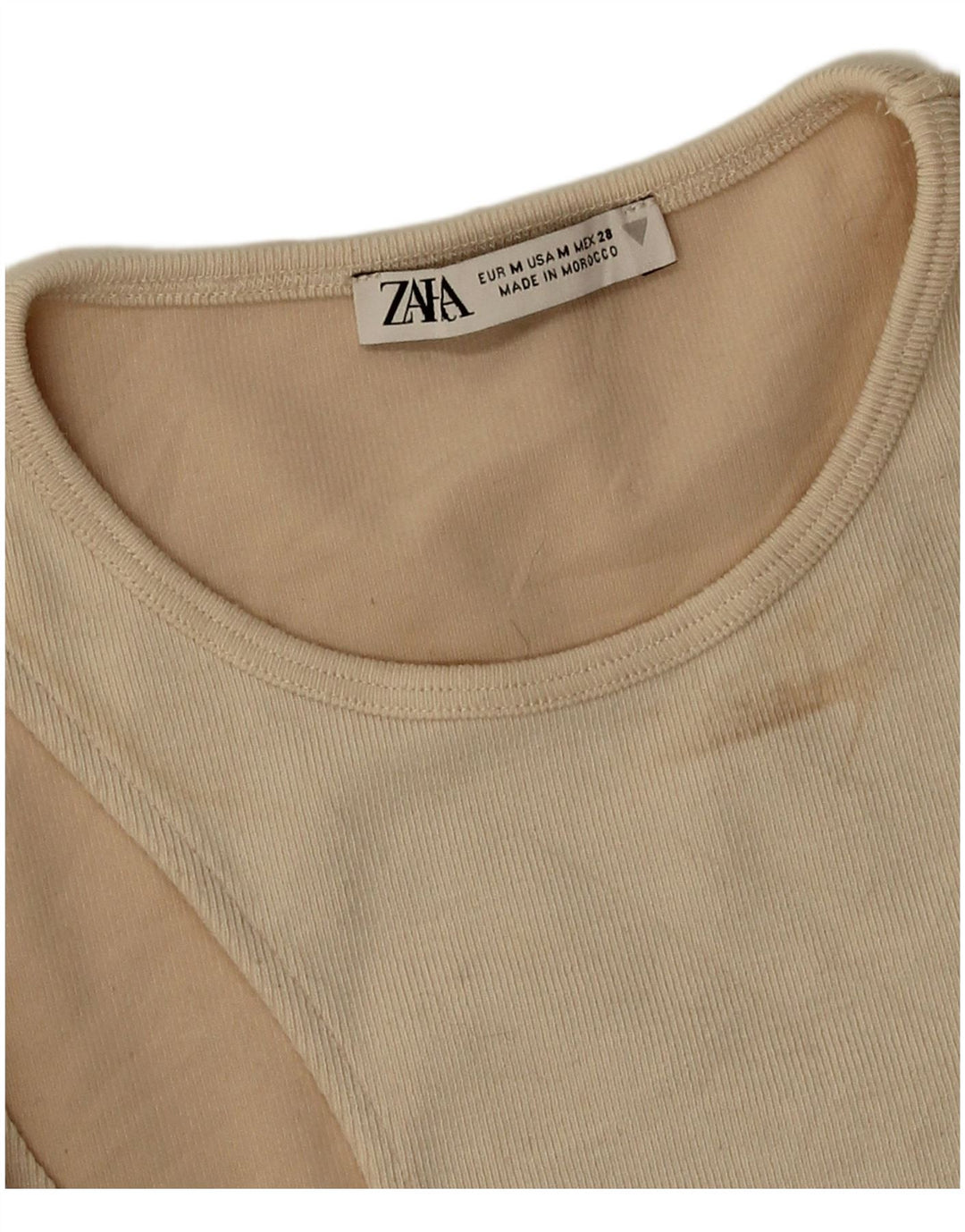 Body a maniche lunghe da donna Zara UK 12 Beige medio