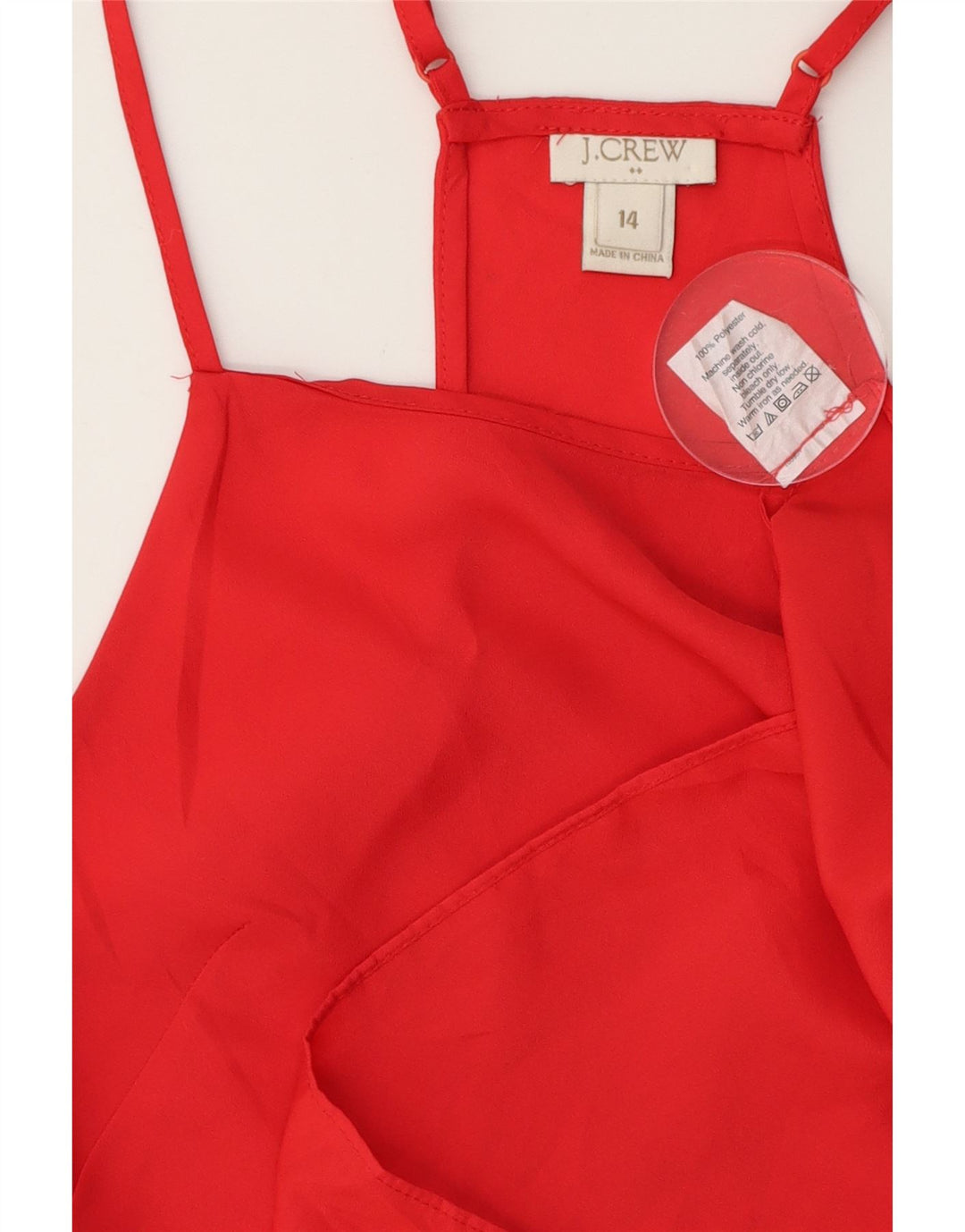 J. CREW Womens Crop Cami Top US 14 XL Red Polyester Vintage J. Crew and Second-Hand J. Crew from Messina Hembry 