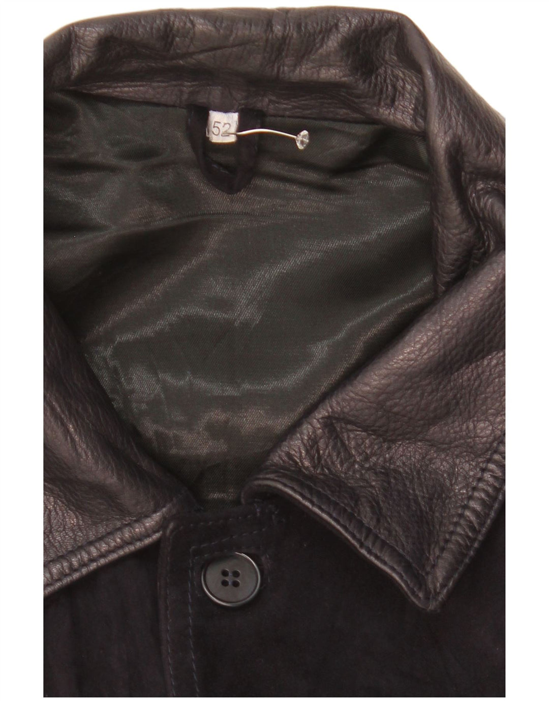 Giubbotto bomber vintage in pelle scamosciata da uomo IT 52 XL in pelle nera