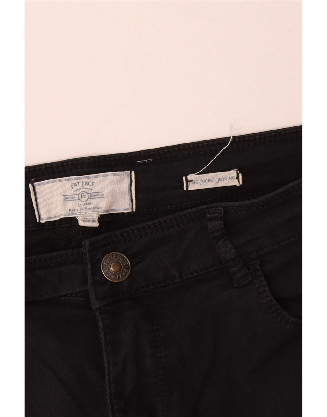 Jeans Jegging da donna Fat Face UK 12 Medio W32 L29 Cotone nero