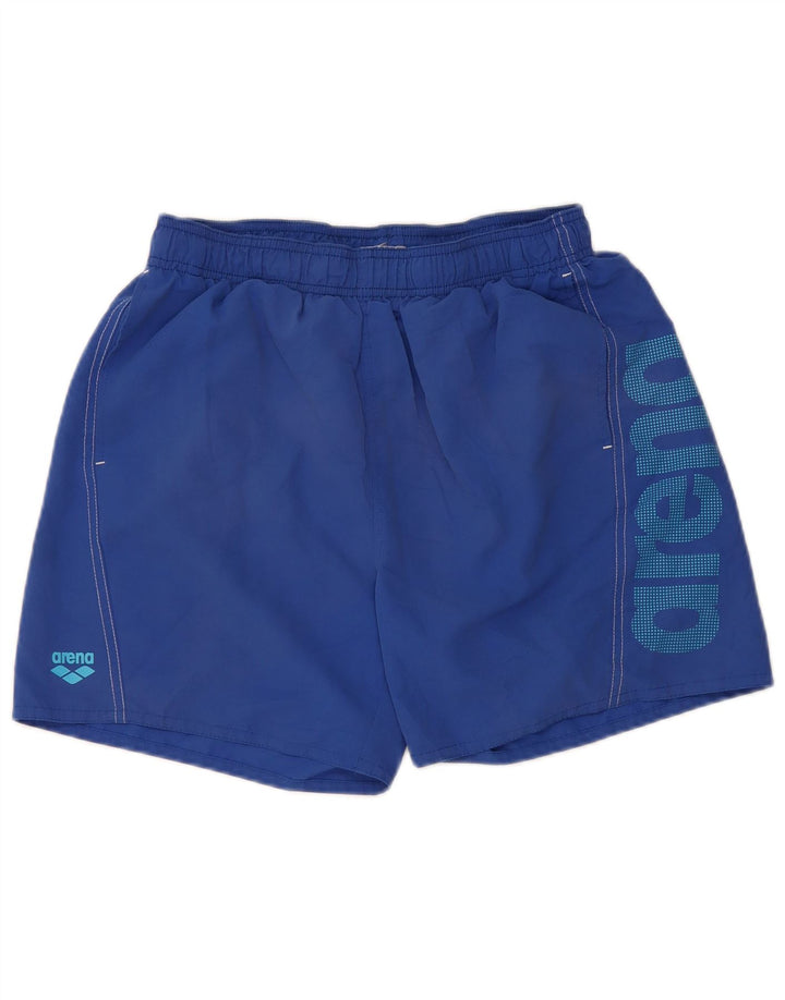 Pantaloncini sportivi grafici da uomo Arena in poliestere blu medio