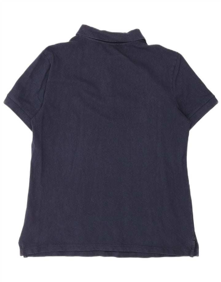 Polo da donna Benetton UK 14 cotone blu navy medio
