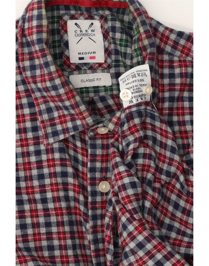Crew Clothing Camicia da uomo in flanella dalla vestibilità classica, in cotone a quadri grigio medio