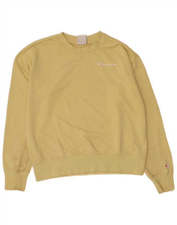Felpa oversize da donna Champion UK 10 Small in cotone giallo
