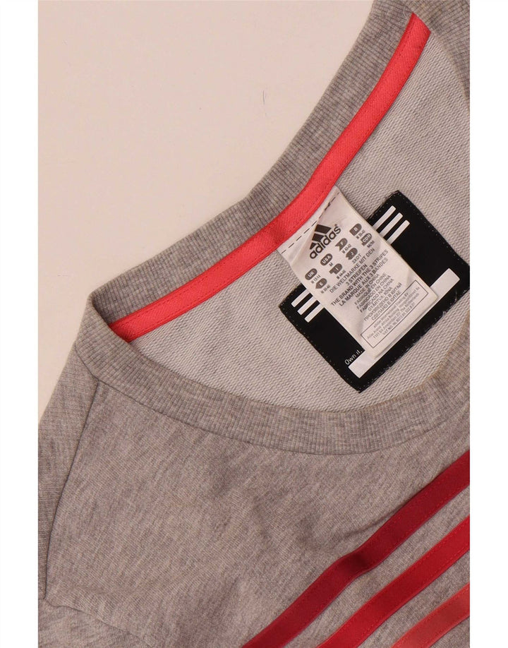 Felpa da donna Adidas Jumper UK 12/14 Cotone chiazzato grigio medio