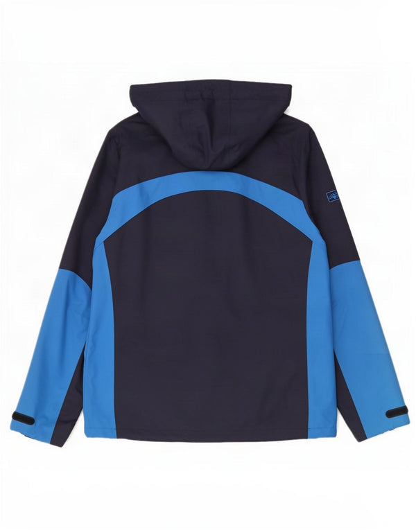 Jack Wolfskin Womens Rain Jacket UK 14/16 Large Navy Blue Colourblock