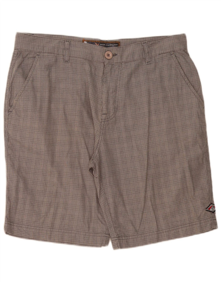 Pantaloncini chino da uomo Bear W34 cotone pied de poule grigio grande