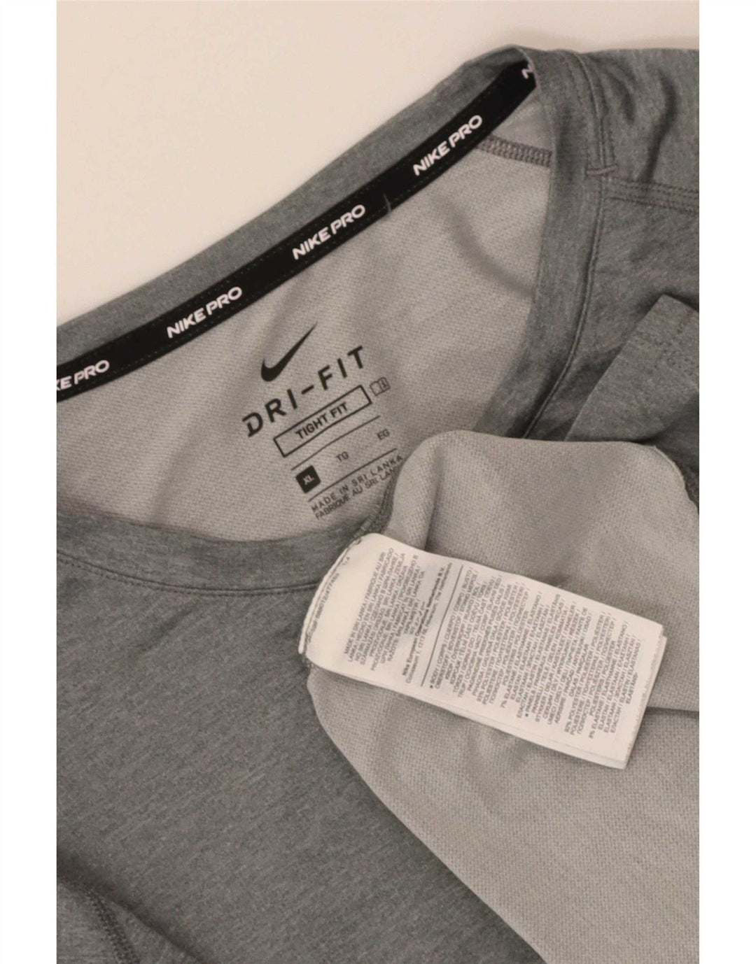 Maglia Nike Dri Fit da uomo a maniche lunghe XL in poliestere grigio
