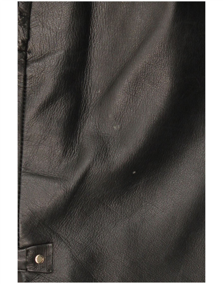 Gonna in pelle vintage da donna W32 grande nera