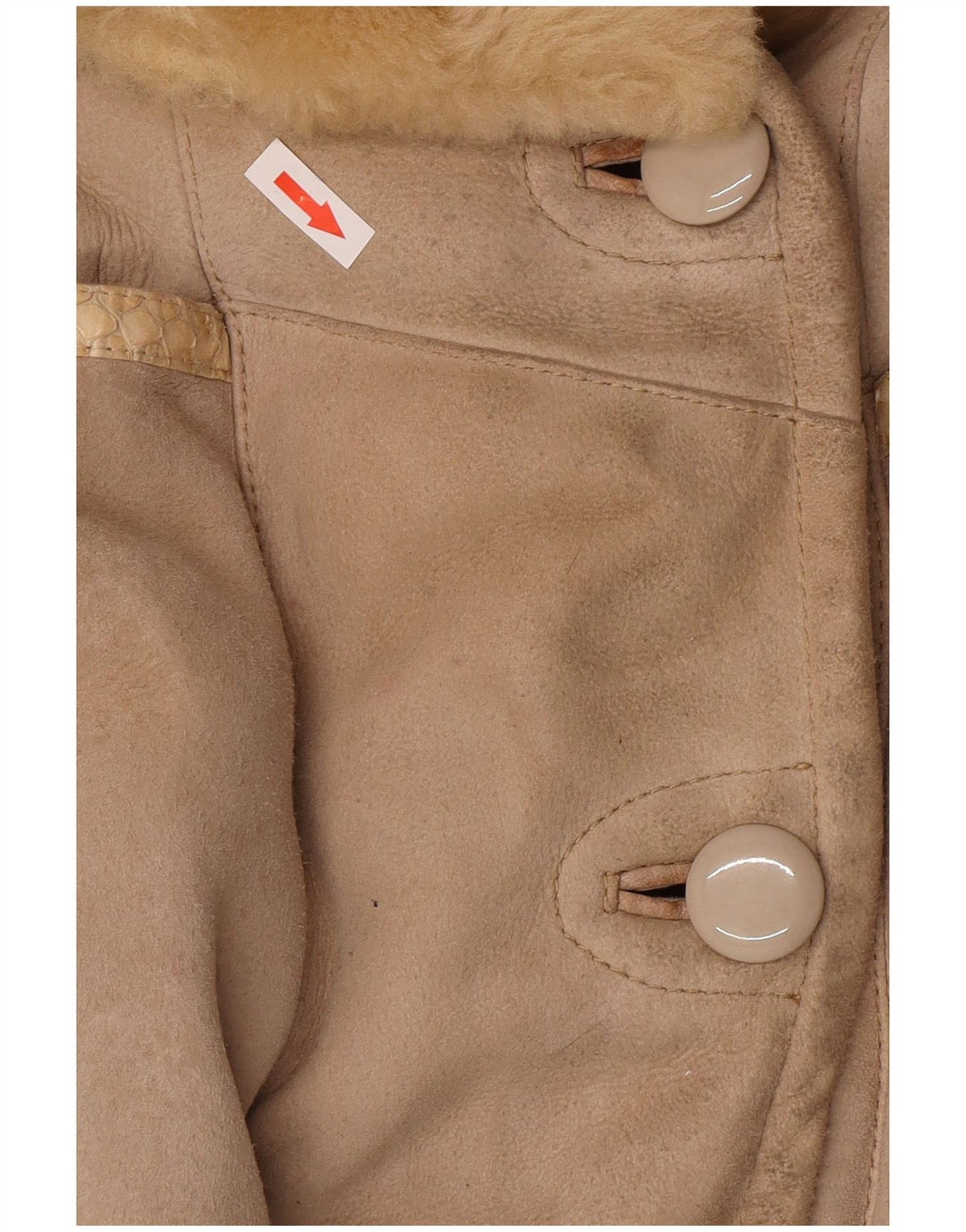 Cappotto in shearling vintage da donna UK 14 Shearling beige medio
