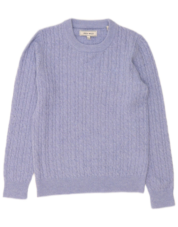 Maglione maglione girocollo da donna Jack Wills UK 12 Lana viola medio