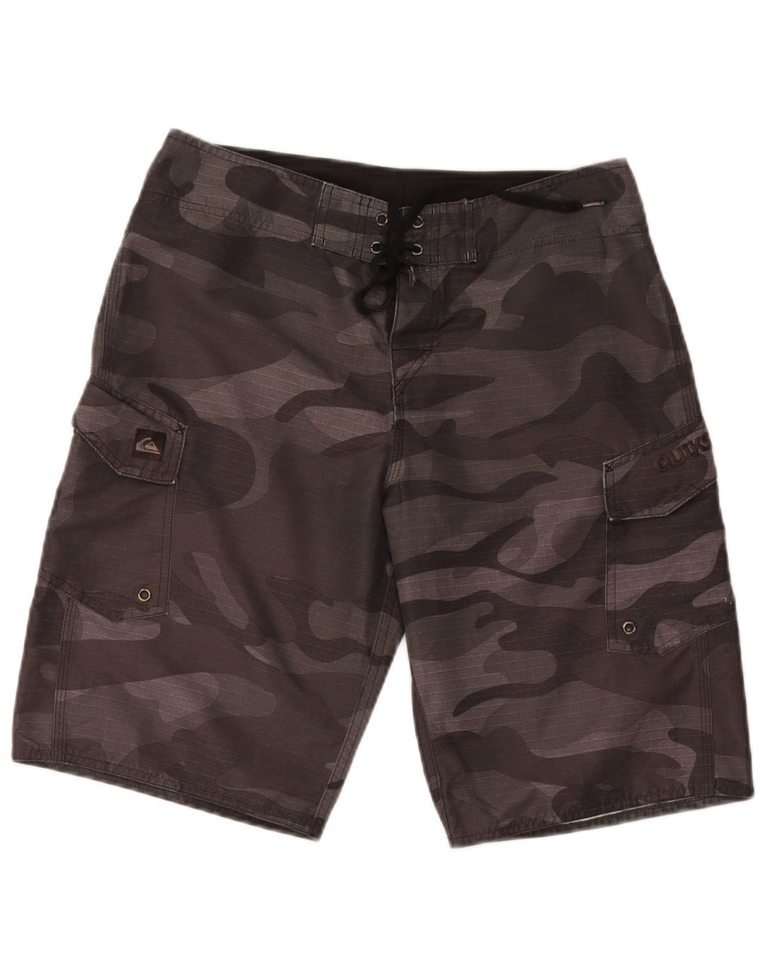 Pantaloncini da bagno da uomo Quiksilver in poliestere mimetico grigio medio