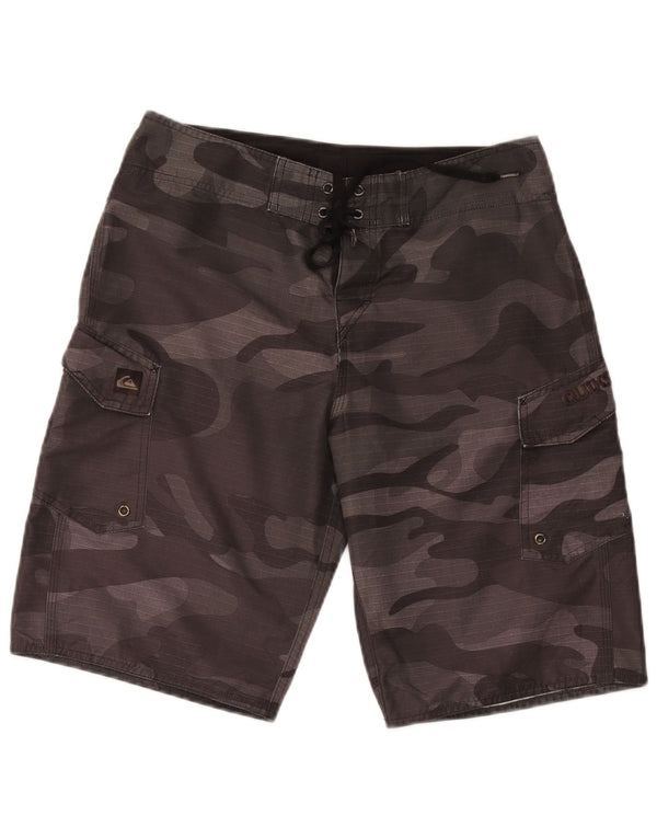 Quiksilver Mens Swimming Shorts Medium Grey Camouflage Polyester