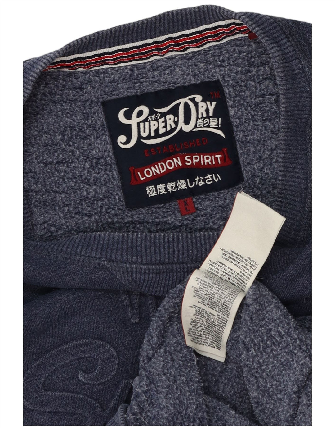 Felpa grafica da uomo Superdry Jumper XL in cotone chiazzato blu