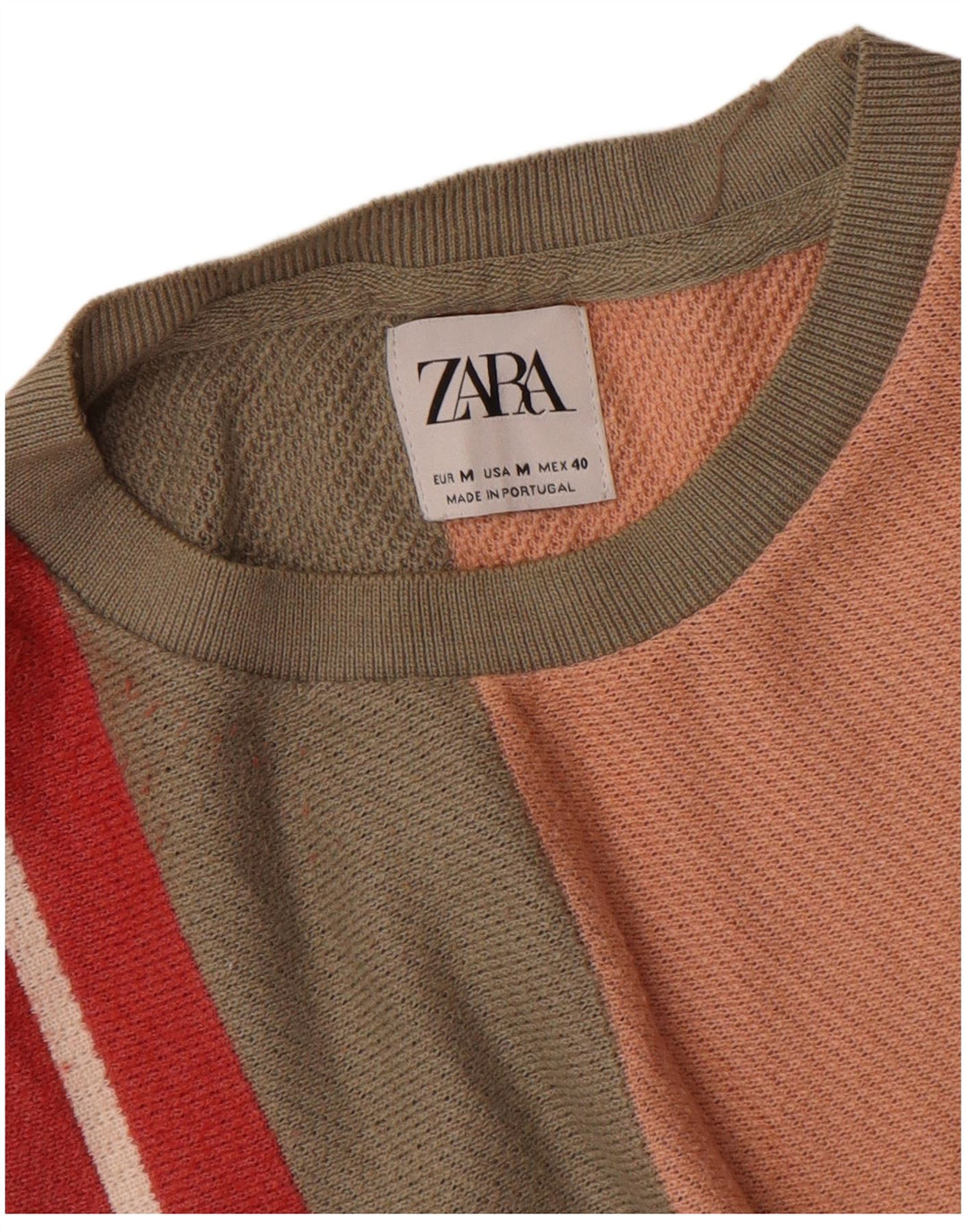 T-shirt Zara da uomo Top a righe multicolori medie