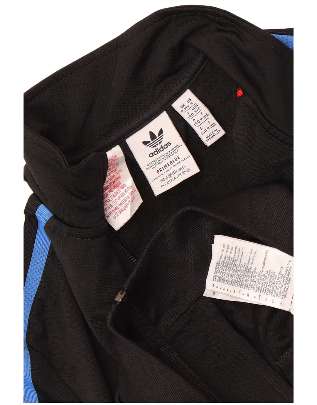 Giacca da tuta da ragazzo Adidas 9-10 anni in poliestere color block nero