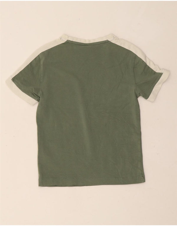 Puma T-shirt corta da donna Top UK 8 Small Verde Colourblock in cotone