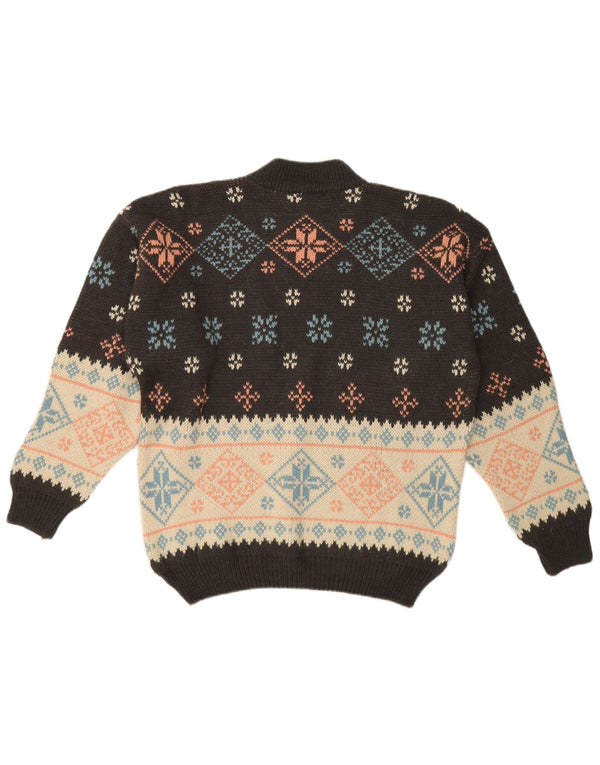 Trussardi Jeans Maglione Maglione Collo Alto da Uomo XL Nero Fair Isle