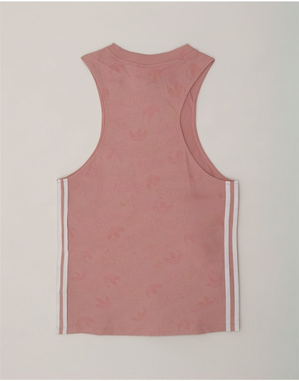 Canotta grafica da donna Adidas UK 8 piccola in cotone rosa