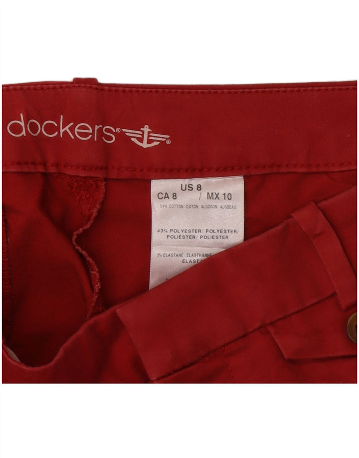 Pantaloni Capri da donna Dockers US 8 Medium W30 L20 Poliestere rosso