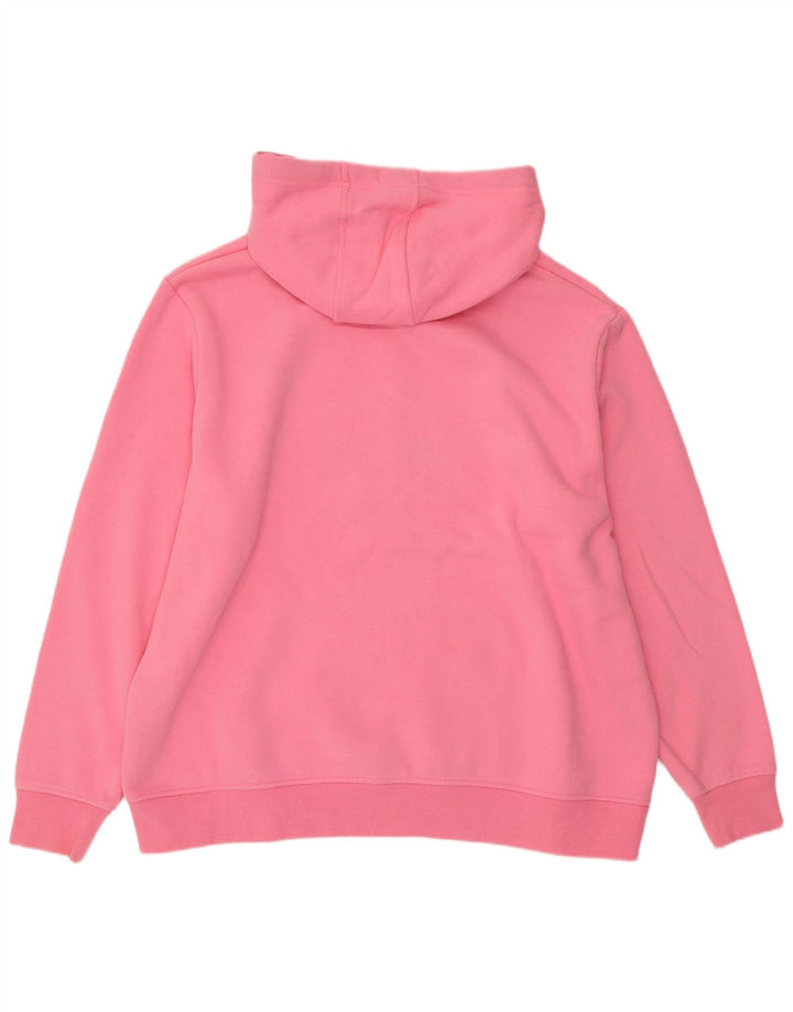 ELLESSE Maglione con cappuccio oversize con grafica da donna UK 22 3XL Cotone rosa