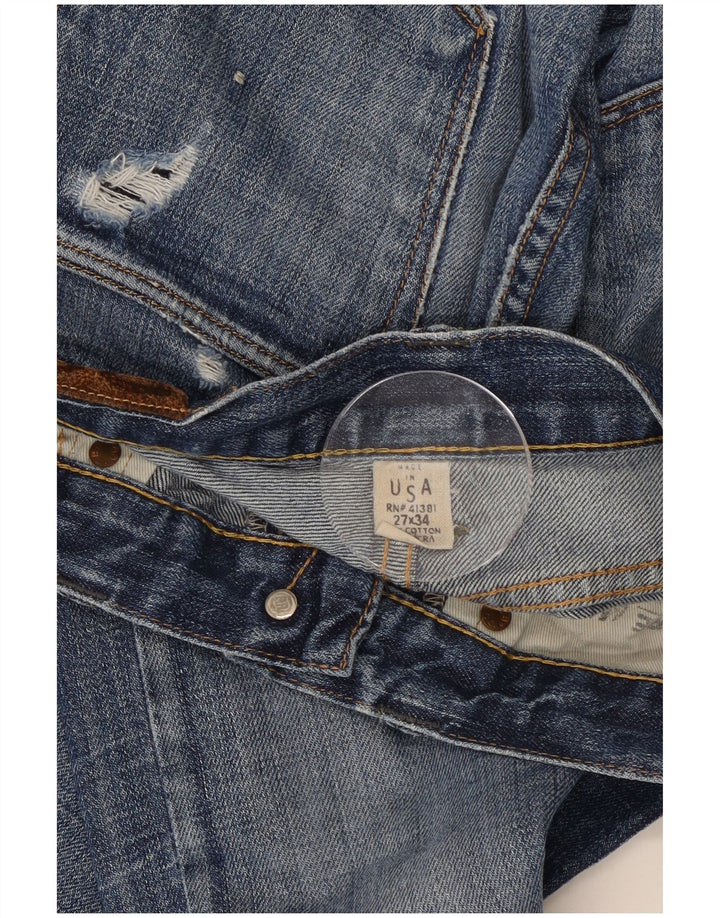 Jeans slim invecchiati da donna Ralph Lauren W27 L34 cotone blu