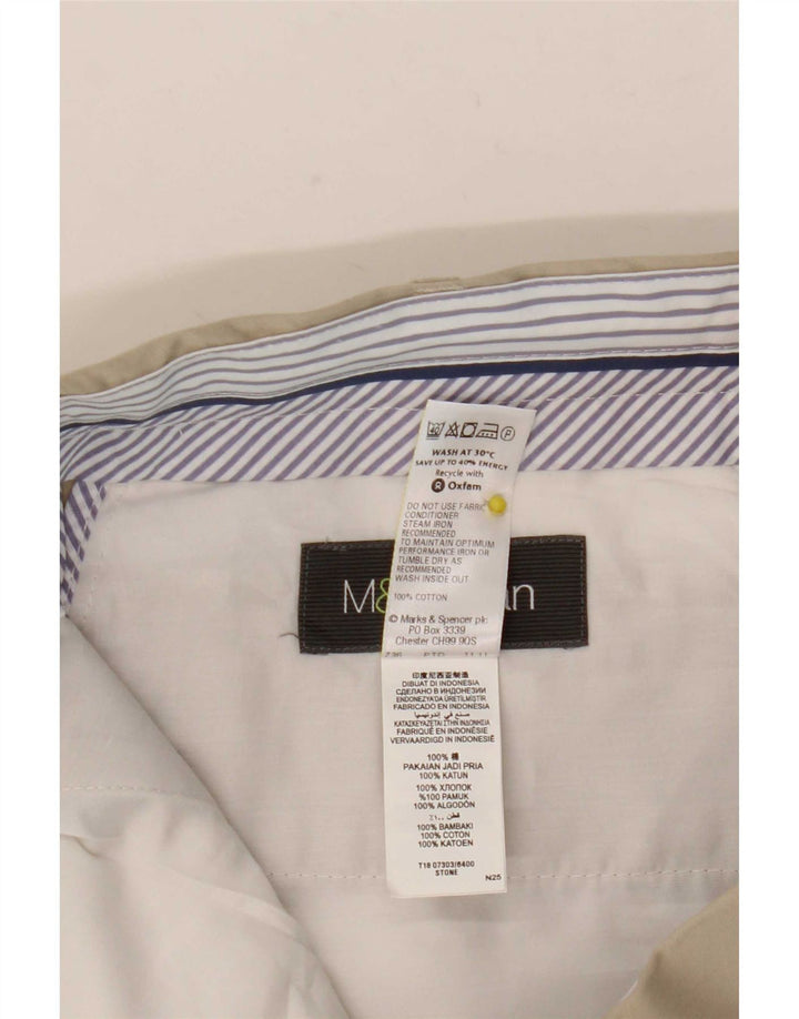 Pantaloni chino con pegging da uomo Marks & Spencer W36 L33 in cotone beige