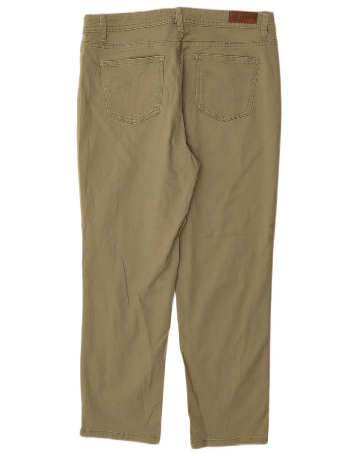 CALVIN KLEIN Pantaloni casual affusolati da donna US 10 Large W30 L27 Verde