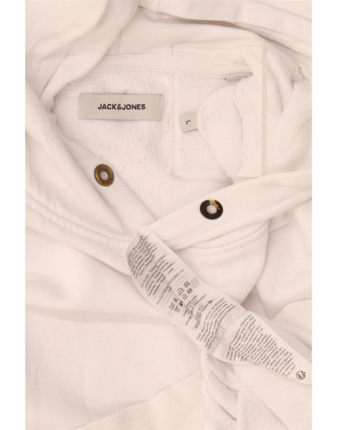 Maglione con cappuccio da uomo Jack & Jones grande in cotone bianco