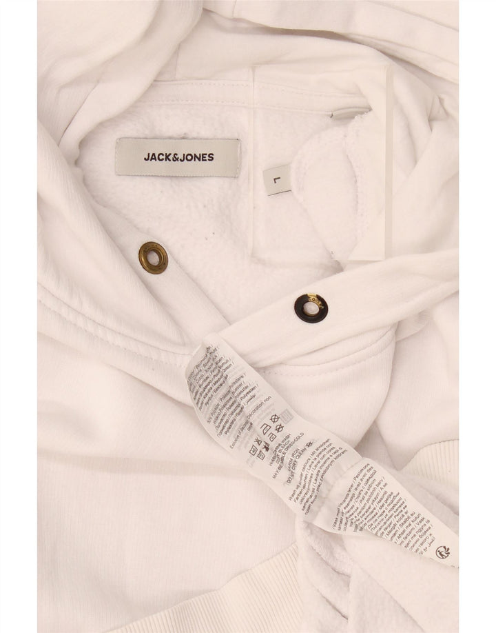 Maglione con cappuccio da uomo Jack & Jones grande in cotone bianco