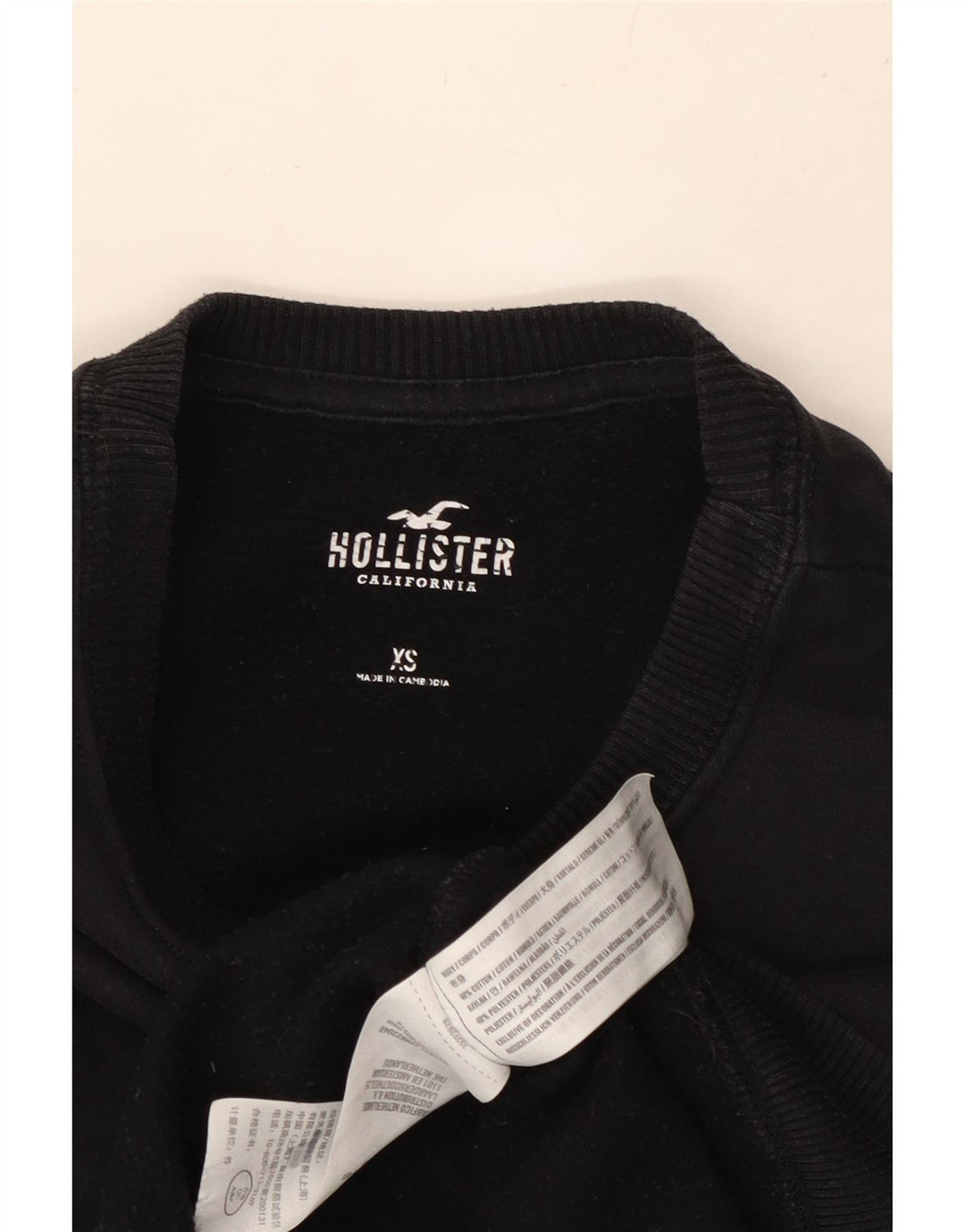 Felpa da uomo HOLLISTER maglione XS cotone nero